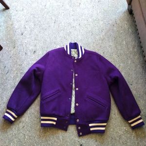 purple varsity jacket 19 x 25